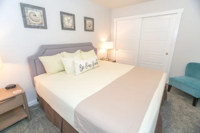 1 Bedroom, Signature, Unit, King Bed, Pool View, Sofa, Kitchen, The Grey Gull 1/2