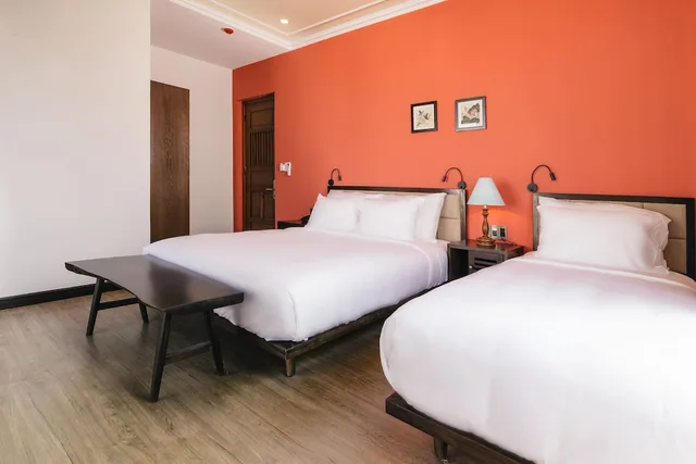 غرفة عائلية بسرير كوين وسرير فردي بإطلالة على المسبح، La An Central Boutique Villa 4/4
