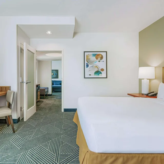 جناح بسرير كينج بإطلالة على المدينة بغرفتين مع أريكة في طابق مرتفع، Embassy Suites by Hilton Houston Downtown 2/4