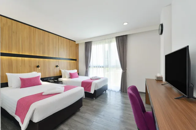 غرفة ديلوكس بسريرين منفصلين بإطلالة على المدينة، Gate43 airport hotel Bangkok (SHA Plus+) 1/1