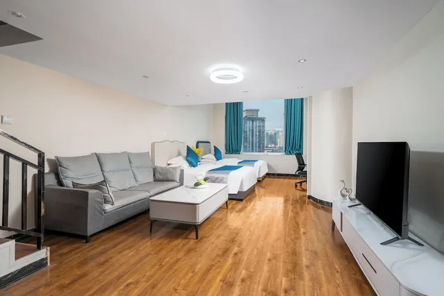 دوبلكس ديلوكس بسرير كوين وسريرين مزدوجين، Yoyo International Apartment 9/10