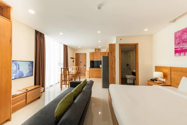 استوديو بسرير كوين بإطلالة على المدينة، Maple Hotel Apartment 2/6
