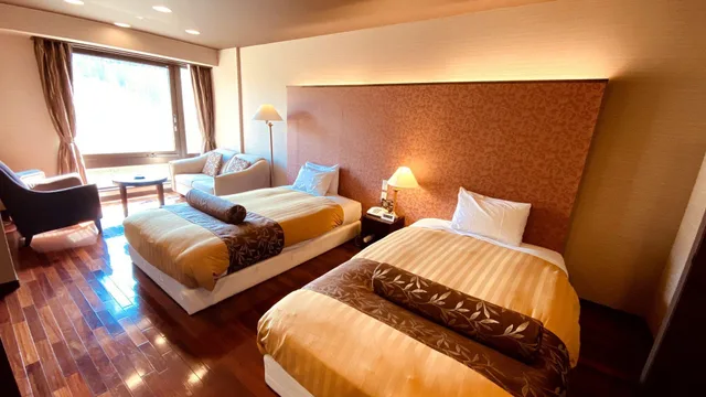 Room, Twin Beds, Outdoor Bath، Hotel Morinokaze Ousyuku 1/1