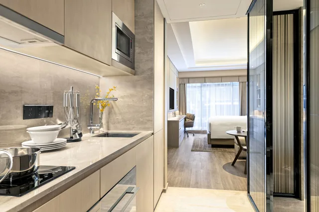 استوديو بسرير كينج مع أريكة، Marriott Executive Apartments Hangzhou Yuhang 5/5