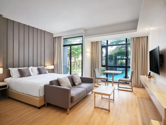 غرفة ديلوكس بسرير مزدوج أو سريرين منفصلين بإطلالة على المدينة للمدخنين، Arden Hotel And Residence 2/3