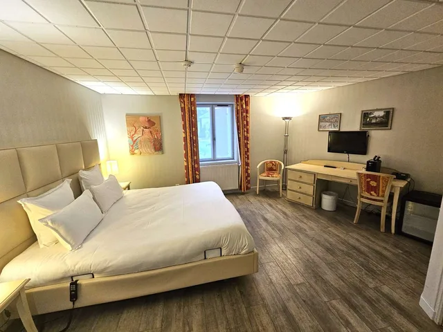غرفة ديلوكس بسرير كينج بإطلالة على المسبح، Auberge du Lac, Troyes 1/3