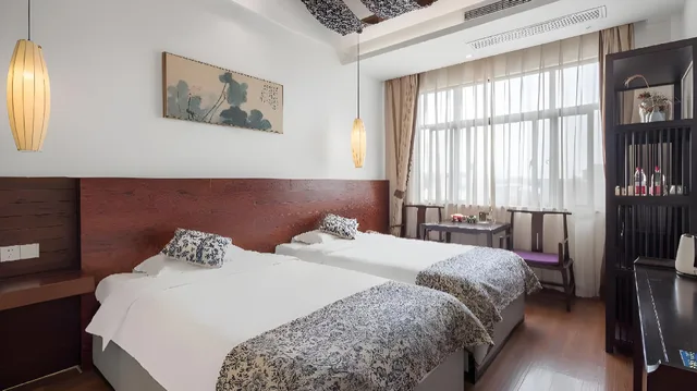 غرفة بسريرين منفصلين بإطلالة، Tongxiang Wuzhen Yuexiang Inn 1/2