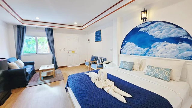 كوخ بسرير كينج بإطلالة على الحديقة، Phaithong Sotel Resort 3/10