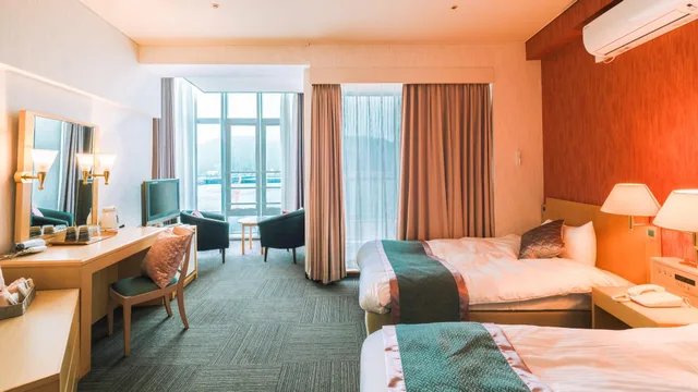 غرفة ديلوكس بسريرين منفصلين بإطلالة على البحر، HOTEL Areaone Koshiki Island 1/1