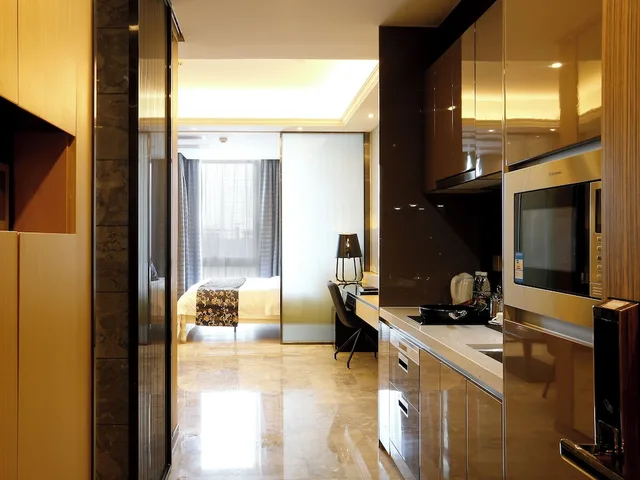 استوديو تنفيذي بسرير كوين، Pengman International Apartment Hotel (Beijing Road Jiedeng Duhui) 5/6