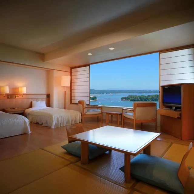 غرفة عائلية بإطلالة على البحر، Hotel Matsushima Taikanso 6/6