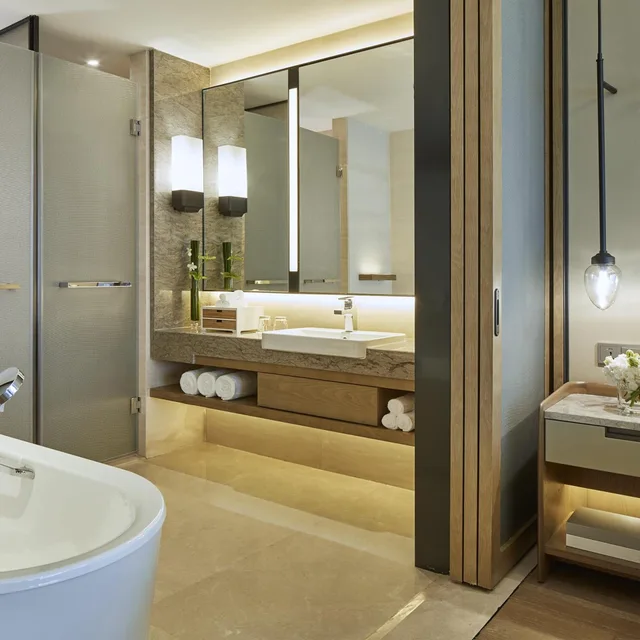 غرفة بريميير بسريرين مزدوجين بإطلالة على النهر، Hangzhou Marriott Hotel Qianjiang 5/6