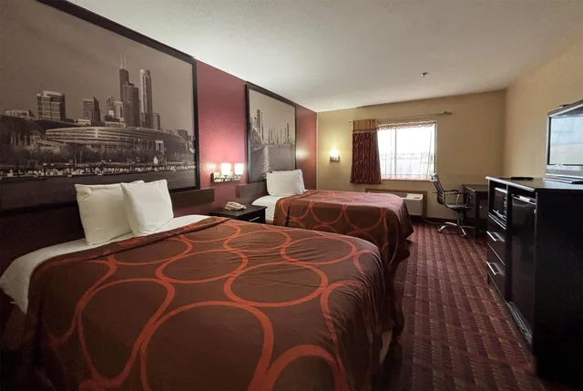 غرفة ديلوكس بسريرين مزدوجين، Super 8 by Wyndham Paris IL 2/8
