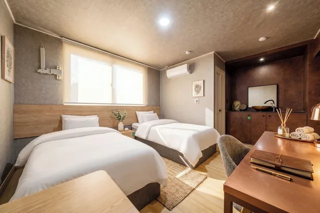 غرفة ديلوكس بسريرين منفصلين بإطلالة على المدينة، Malu Hotel 10/10