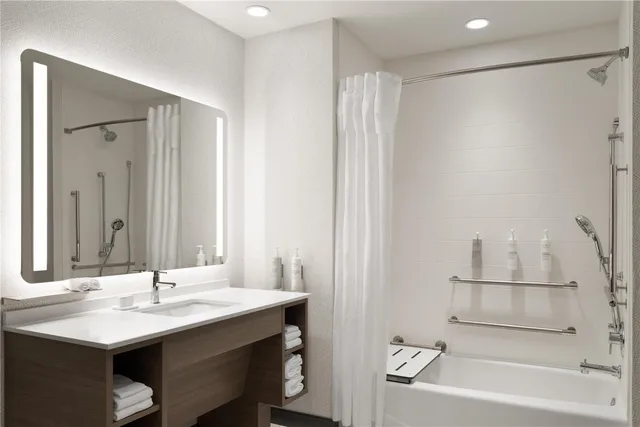 جناح استوديو بسريرين كوين بحوض استحمام لذوي الإعاقة، Home2 Suites by Hilton Kearney 6/7