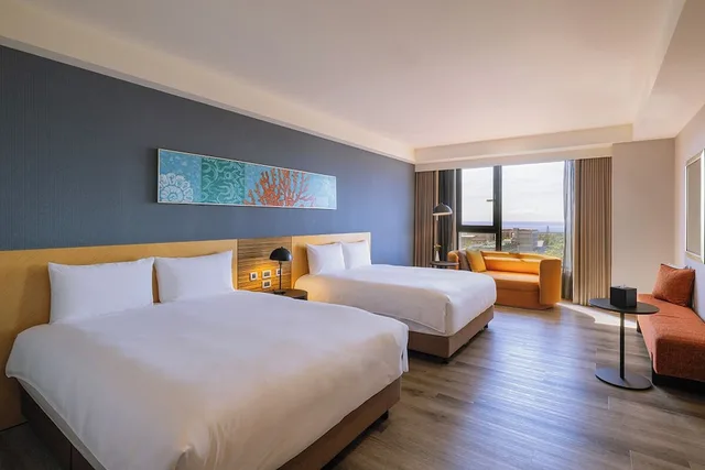 غرفة ديلوكس عائلية بسريرين مزدوجين بإطلالة على البحر، Lakeshore Hotel Hualien 4/10