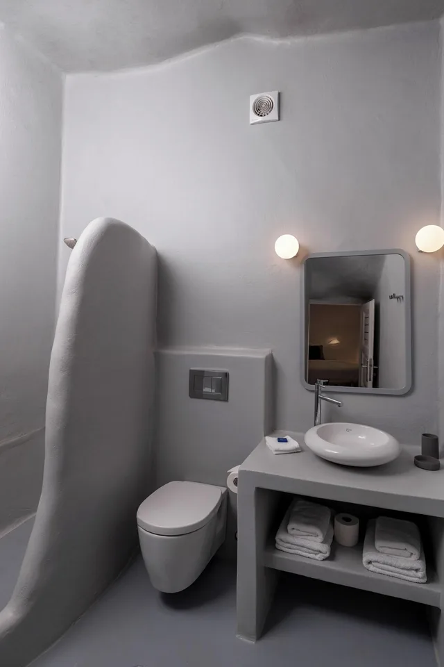غرفة بسرير مزدوج بإطلالة على البحر، Cliff Side Suites Hotel 3/3