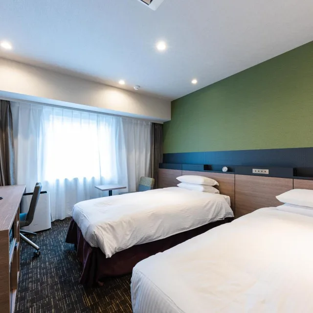 غرفة بسريرين منفصلين بحوض استحمام، Kazusaya Hotel 1/2