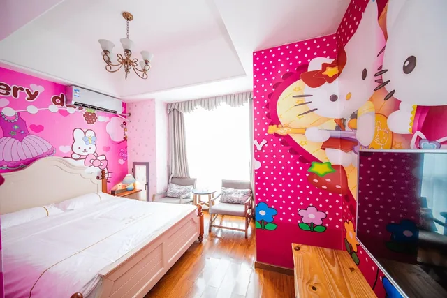 كابينة سيغنتشر بسرير كوين، Lavender Apartment -Wanda Branch 5/6