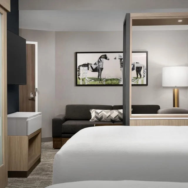 جناح بسريرين كوين مع سرير سحّاب إضافي مع أريكة بحوض استحمام لذوي الإعاقة، Springhill Suites by Marriott Lexington Fritz Farm 1/3