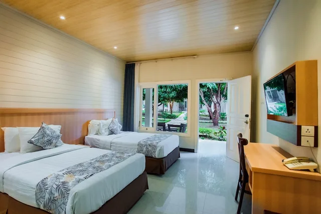 كوخ ديلوكس بسريرين منفصلين بإطلالة على الحديقة، Sylvia Resort Komodo Labuan Bajo 2/9