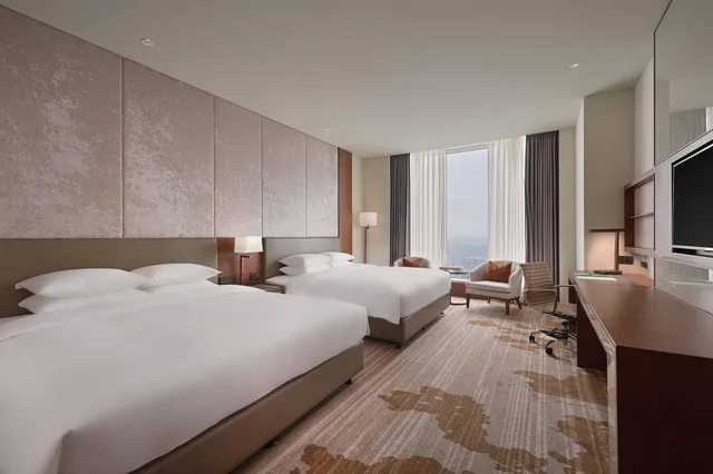 غرفة ديلوكس بسريرين مزدوجين بإطلالة على المدينة، Courtyard by Marriott Taipei 3/10