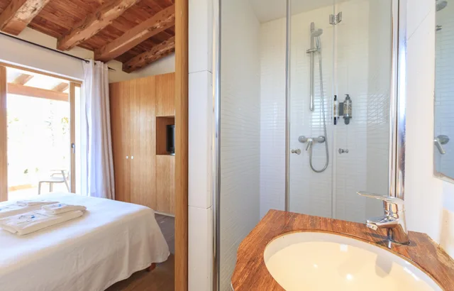 كابينة بسرير مزدوج بشرفة بإطلالة جزئية على البحر، Es Pas Formentera Agroturismo 7/8