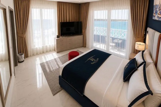 جناح تنفيذي بسرير كوين بإطلالة على البحر بغرفة نوم واحدة، M Hotels at Porto Marina 1/5