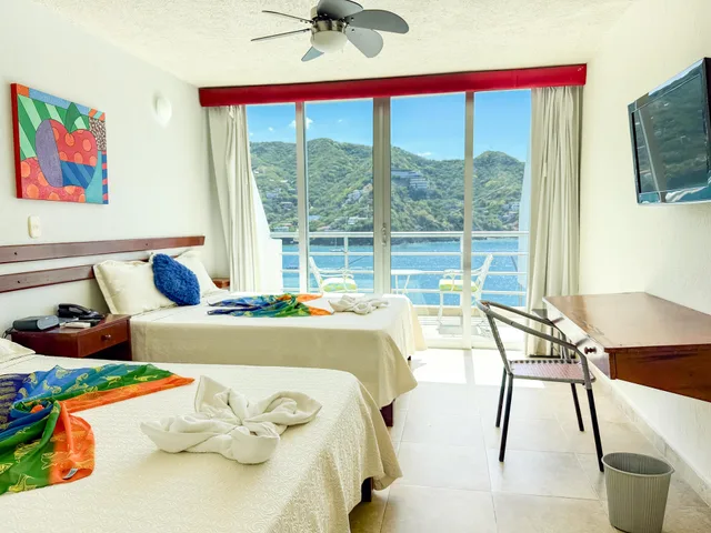 غرفة سوبيريور رباعية بإطلالة على البحر، Hotel Bahia Taganga 3/5