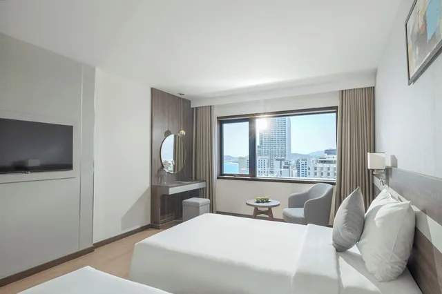 غرفة تنفيذية بسريرين منفصلين بإطلالة جزئية على البحر، Panama Nha Trang Hotel 8/10
