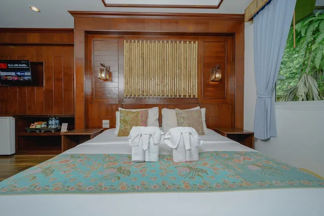غرفة عائلية بسرير كينج وسرير فردي بإطلالة على الحديقة، Railay Phutawan Resort 8/10
