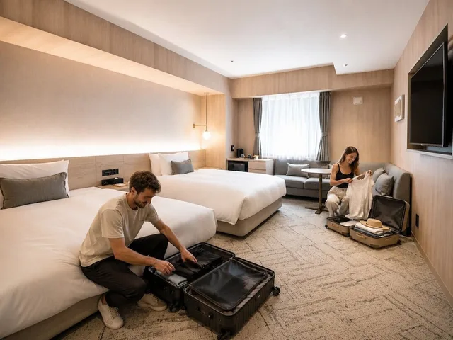 غرفة قياسية بسريرين مزدوجين، Hotel The Leben Osaka 3/8