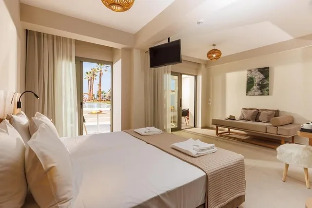 غرفة سوبيريور بسرير مزدوج بإطلالة على الحديقة مع أريكة، Malia Bay Beach Hotel And Bungalows 9/10
