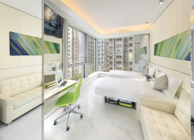 غرفة بزنس ديلوكس عائلية بسريرين منفصلين مع أريكة، iclub Mong Kok Hotel 2/3