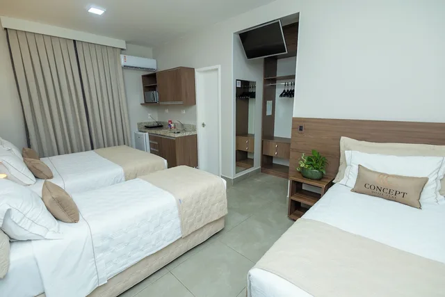 غرفة قياسية رباعية بسرير مزدوج وسريرين منفصلين، Concept Hotel Flat 5/10