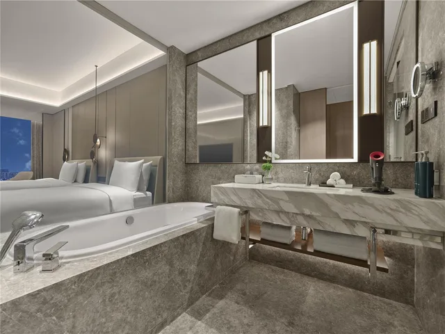 غرفة بسريرين منفصلين، Hilton Shanghai Greater Hongqiao 8/8