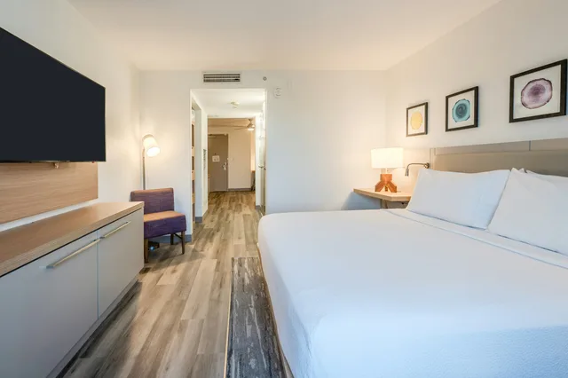 غرفة بسرير كينج مع أريكة، Hilton Garden Inn Ft. Lauderdale Airport-Cruise Port 1/8