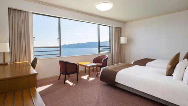 غرفة سوبيريور بسريرين منفصلين بإطلالة على البحر، Hotel New Akao 1/1