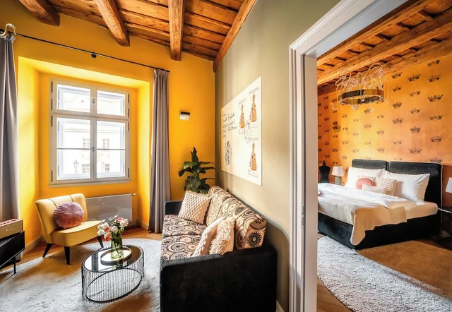 شقة سوبيريور بسريرين كينج مع أريكة، Empirent Apartments Prague Castle 7/10
