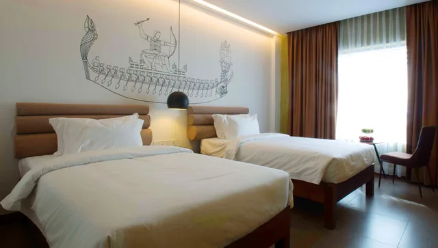 غرفة ديلوكس بسريرين منفصلين بإطلالة على المدينة، Almond Bassac River Hotel 2/10