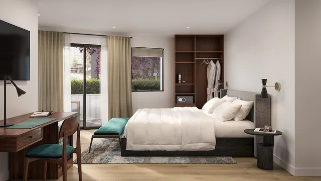 شقة ديلوكس بسرير كينج وسرير كوين بغرفتي نوم، The Como Hotel 3/5