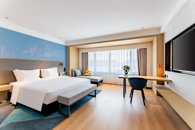 غرفة بسرير مزدوج بإطلالة على المدينة، Holiday Inn Express Hohhot East Station 1/2