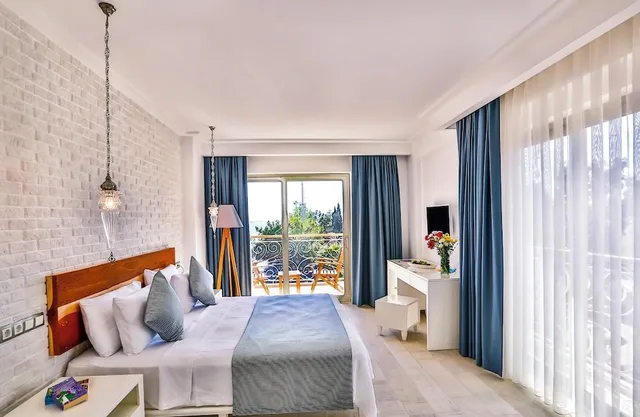 غرفة قياسية بسرير مزدوج بإطلالة على البحر بشرفة، Arnna Hotel 1/1