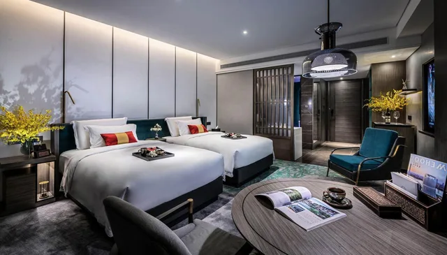 غرفة بسريرين منفصلين بإطلالة على النهر، Elegant Hotel (Zhujiang New Town Canton Tower) 2/2