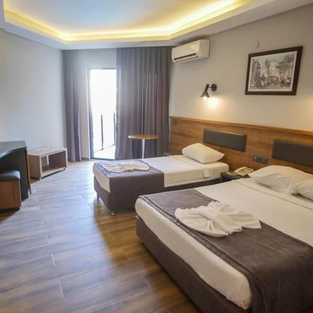 غرفة بسرير مزدوج أو سريرين منفصلين بإطلالة على المسبح، Kleopatra Fatih Hotel 6/10
