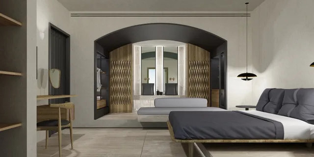 جناح ديلوكس بسرير كوين مع أريكة بجاكوزي، Aktaion Beach Boutique Hotel and Spa 4/6