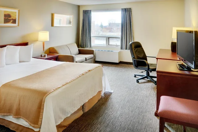 جناح ديلوكس بسرير كوين بغرفة نوم واحدة مع أريكة، Travelodge Hotel Sudbury 1/5
