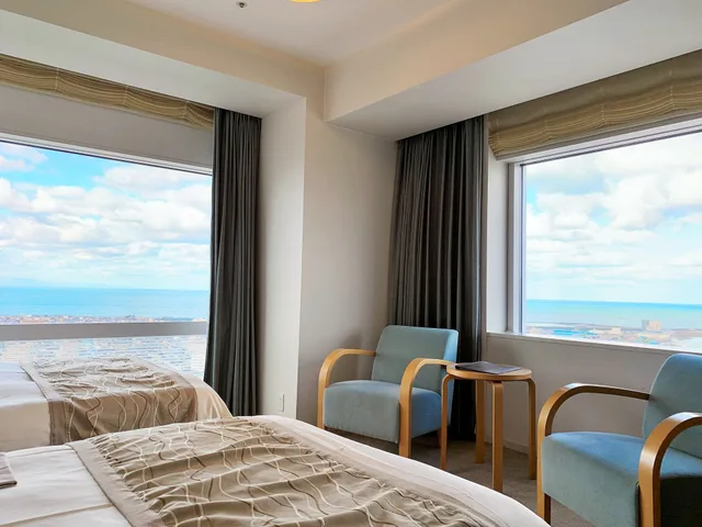غرفة ديلوكس ركنية بسريرين منفصلين للمدخنين، Hotel Nikko Niigata 5/9