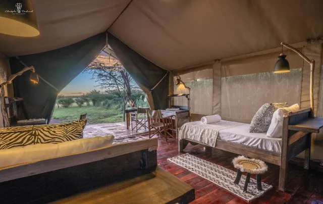 خيمة ديلوكس بسريرين منفصلين بإطلالة على المتنزه بحمام خاص، Il Muran Lentim Eco-Camp 1/9