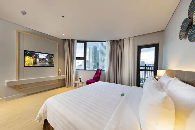 غرفة غراند ديلوكس بسرير كوين بإطلالة على البحر، DQua Hotel and Apartment 3/10